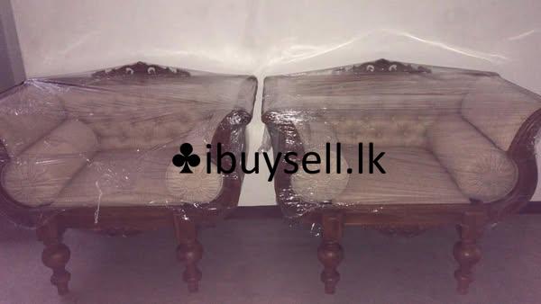 Brand New Teak Wood Kavichiya and Two Chairs with Glass Table  Available for Sale!