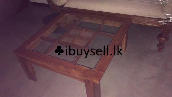 Brand New Teak Wood Kavichiya and Two Chairs with Glass Table  Available for Sale!